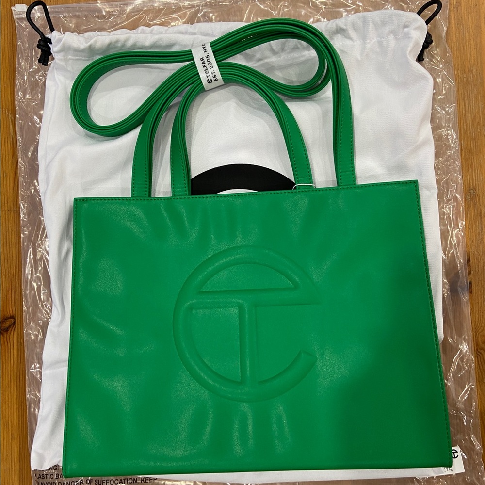 Telfar Medium Green Screen Shopping Bag